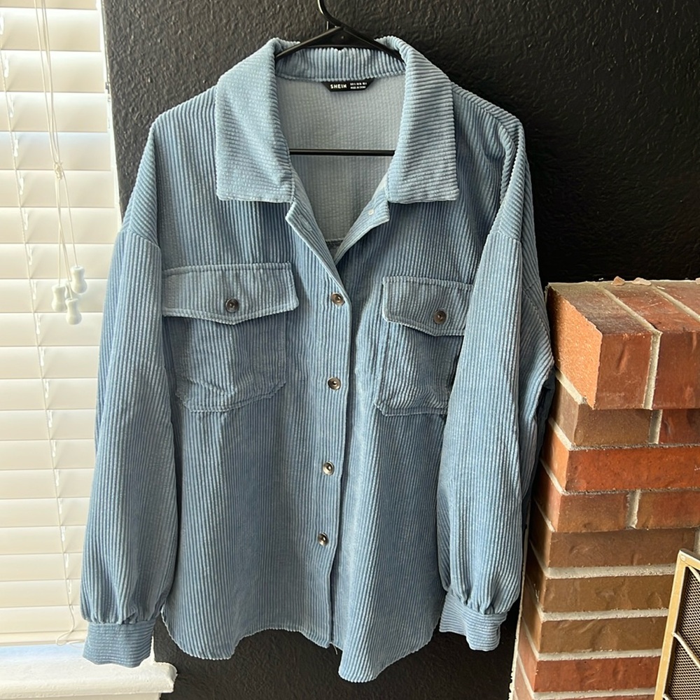 Never Worn ✨ Blue Corduroy Shacket